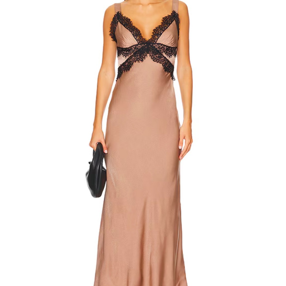 Elegant Lace Trim Evening Gown